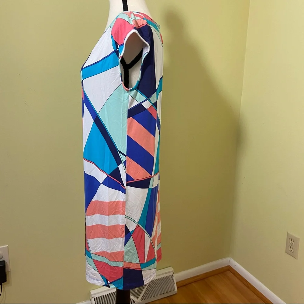 Tori Richard Honolulu Hawaii Geometric Multicolor Dress size M - Picture 5 of 8